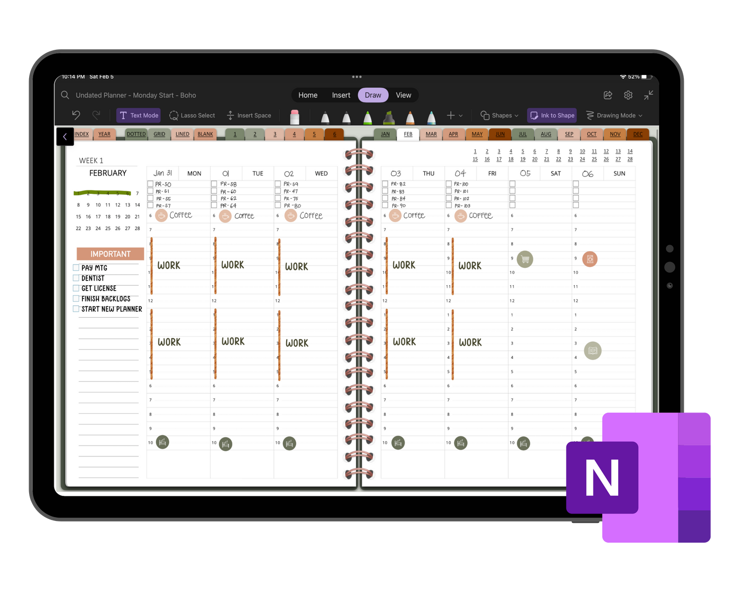 OneNote Planners