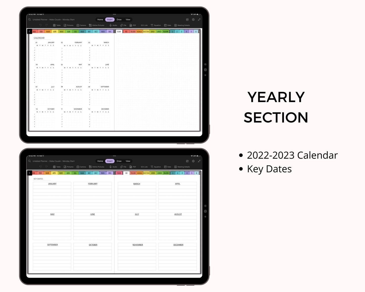 OneNote Undated Planner | Hobo Cousin Inspired Surface Pro, Android, iPad Planner | Rainbow